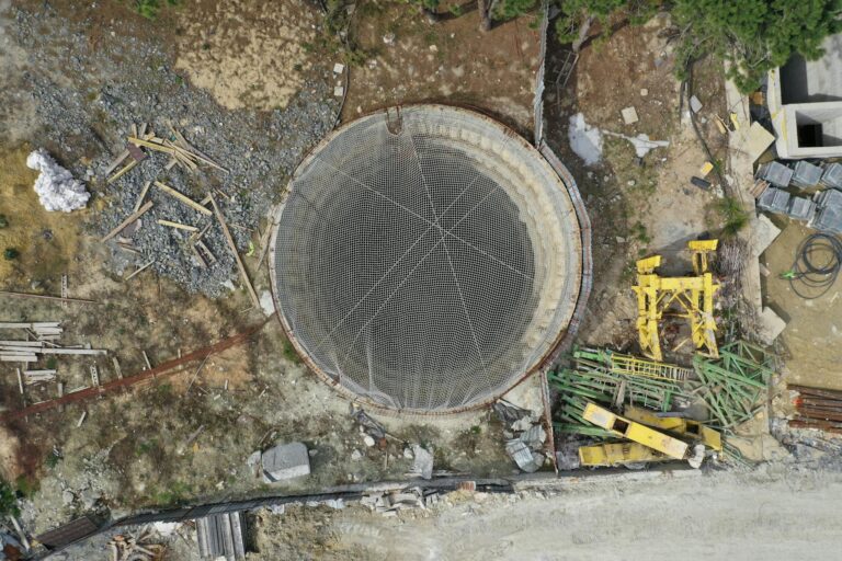 Drone shot of an industrial construction site in Bahçelievler, İstanbul.